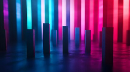 Ethereal Light Rays Forming Intricate Geometric Shapes in a Surreal Urban Cityscape