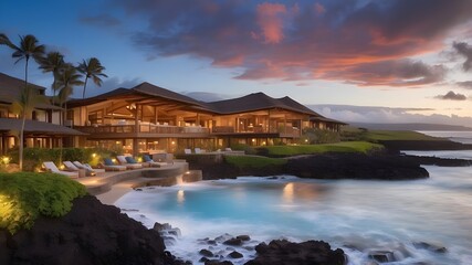 sunset over the lake