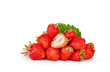 Strawberries isolated on a white background, contour