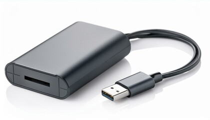 Fototapeta premium Adapter Charger with usb cable isolate on white background