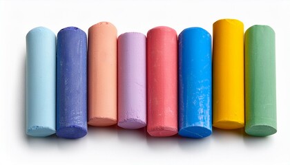 Colorful chalk pastels isolated on white background