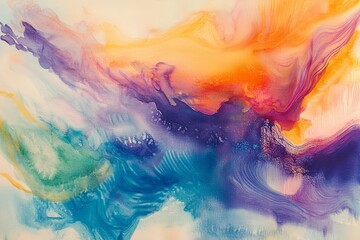 Obraz premium Vibrant Abstract Watercolor Swirls