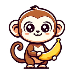 Fototapeta premium cute monkey cartoon icon character