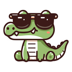 cute crocodile cartoon icon character
