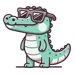 cute crocodile cartoon icon character