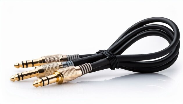 Stereo XLR to jack audio cable isolated on white background