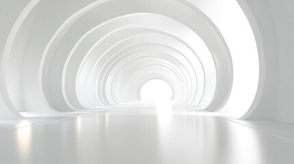 Obraz premium Abstract White Tunnel with Light at the End