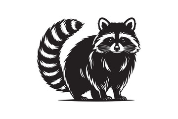 Raccoon silhouette vector illustration