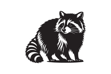 Raccoon silhouette vector illustration