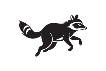 Raccoon silhouette vector illustration
