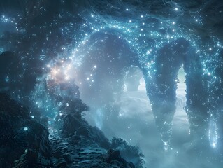 Fototapeta premium Enchanted Cave with Glowing Crystals.