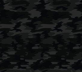 
black background camouflage pattern, vector seamless pattern, dark design