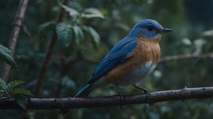 Fototapeta premium robin perched on a branch