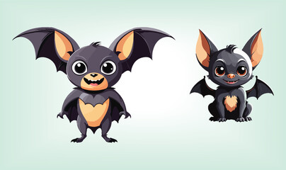 Obraz premium Halloween Bat Animal Cartoon Vector Design.