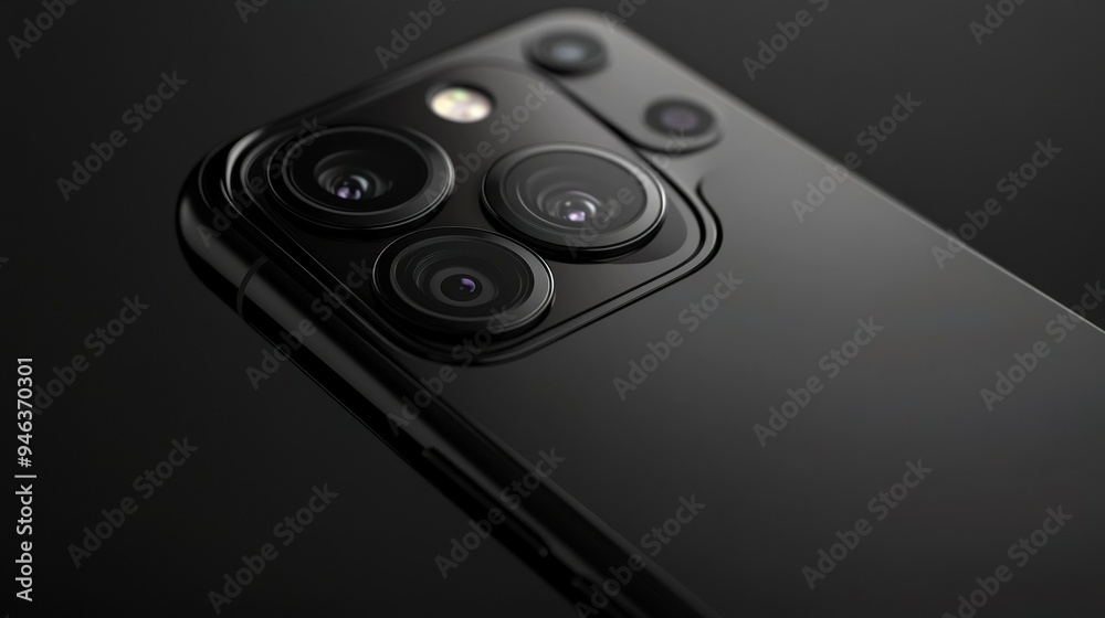 Poster close-up of a black smartphone camera system