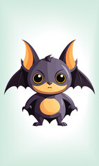 Halloween Bat Animal Cartoon Vector Design.