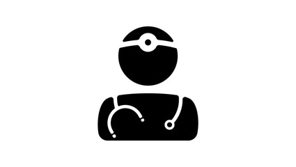 Eye doctor , black isolated silhouette
