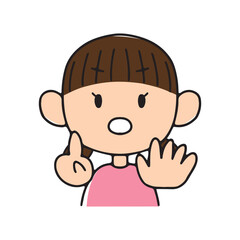 Fototapeta premium 手で数を数える女の子6