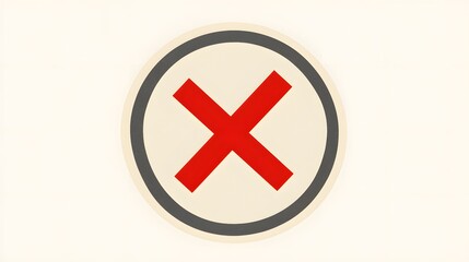 Obraz premium A red X in a circle, a symbol of denial.