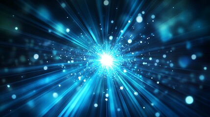 Fototapeta premium Stunning Blue Light Burst Creating a Magical Atmosphere with Radiant Energy