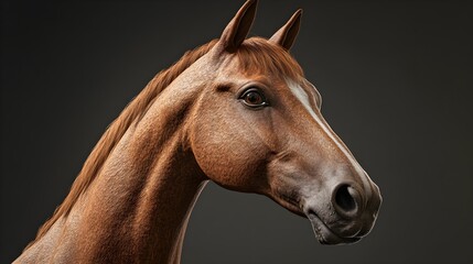 Obraz premium 3D image of a beautiful horse head on a black background, graphic resources
