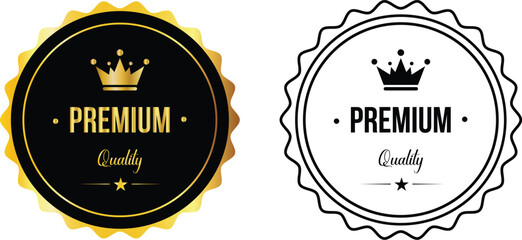 premium quality vector badges. Luxury black and gold labels. For icon, logo, sign, symbol, stamp, sticker. Vector  eps10