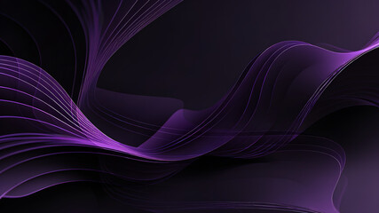 A modern abstract Purple Waves on Dark background