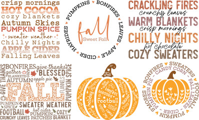 retro fall sublimation design bundle