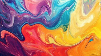 Obraz premium Bright, swirling waves of color, creating a vibrant and dynamic abstract background.