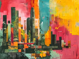 Abstract Cityscape Collage.
