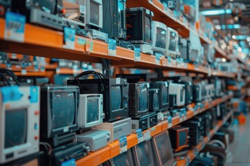 Sales concept of computer equipment,old computer