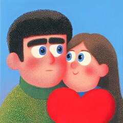 Fototapeta premium A Loving Couple Embracing Each Other with a Heartfelt Connection and Affectional Display