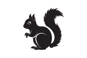 Squirrel silhouette vector art illustration