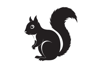 Squirrel silhouette vector art illustration