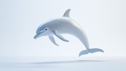 Obraz premium A White Dolphin Leaping in Mid-Air