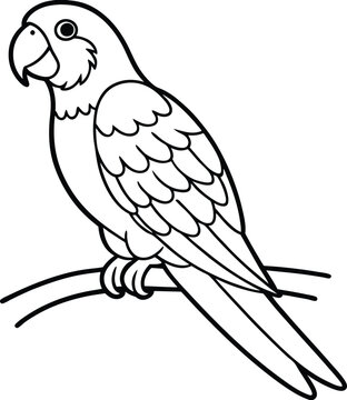 Bright parrot perched on branch with lush leaves and vibrant colors perfect for kids to explore their creativity

