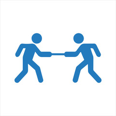 Tug of war icon. Play, rope, game icon