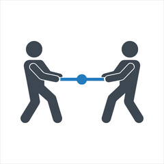 Tug of war icon. Play, rope, game icon
