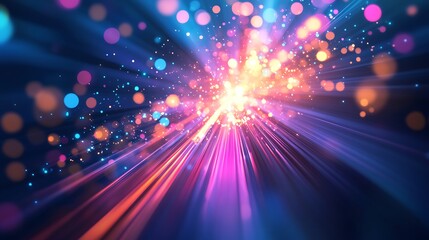 Obraz premium Vibrant Cosmic Explosion of Color and Light Creating a Stunning Visual Experience