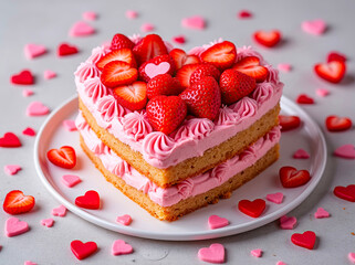 Valentines Strawberry cake 
