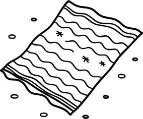 A towel turned into a playful coloring book full of whimsical patterns for endless fun
