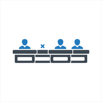 Attendance icon. Students in the classroom icon