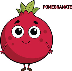 Obraz premium pomegranate fruits cartoon vector art illustration design