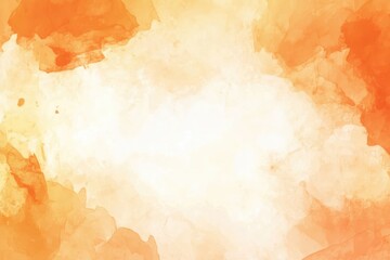 Obraz premium Abstract Orange and White Paint Splatters, Watercolor Illustration with Light Orange Gradient and Central White Space, Minimalist Art Background