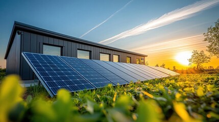 Solar battery storage unit in the charging phase, capturing renewable energy to power a modern ecohome close up, energy capture, vibrant, Blend mode, green architecture