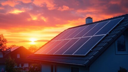 Solar battery storage unit providing renewable energy for a suburban home