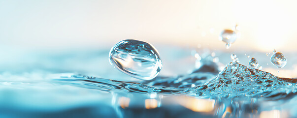 Conceptual image of water molecules transforming into electricity as they pass through hydropower equipment, representing the essence of energy conversion