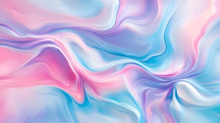 Fototapeta premium Colorful pastel swirls of liquid cream against an abstract background. Soft and smooth color waves for a creative design