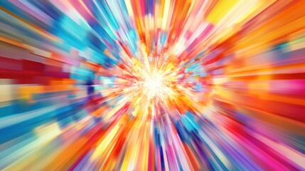 Abstract Colorful Radial Lines Converging to a Bright Center