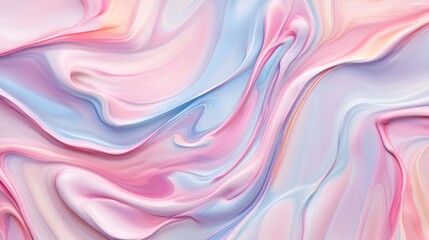 Colorful pastel swirls of liquid cream against an abstract background. Soft and smooth color waves for a creative design